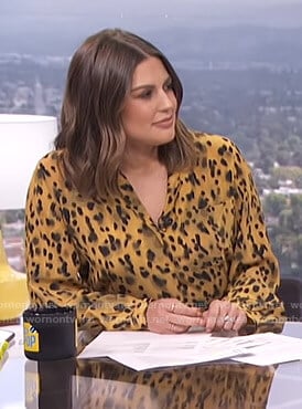 Carissa’s yellow leopard print blouse on E! News