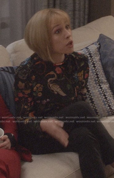 Catherine’s floral and bird print top on Veep