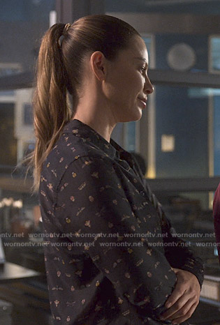 Chloe’s black insect print blouse on Lucifer
