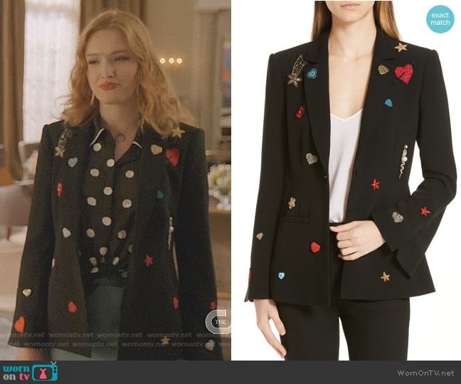 Rumi Blazer by Cinq a Sept worn by Kirby Anders (Maddison Brown) on Dynasty