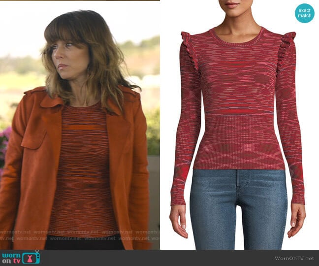 Salma Top by Cinq a Sept worn by Judy Hale (Linda Cardellini) on Dead to Me