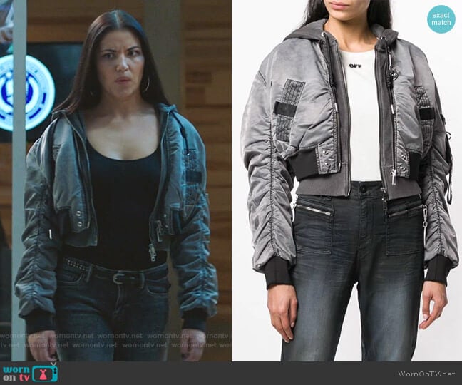 Cropped Bomber Jacket by Diesel worn by Martyna  Marek (Marika Dominczyk) on Whiskey Cavalier