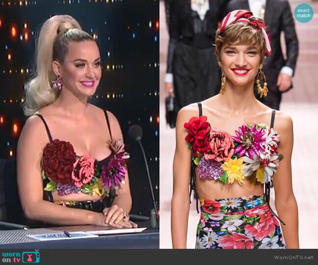 Spring 2019 Ready to Wear Collection by Dolce & Gabbana worn by Katy Perry on American Idol