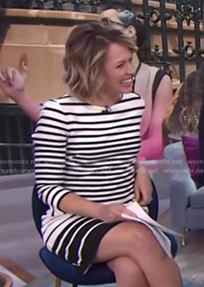 Dylan’s white and black striped dress on Today