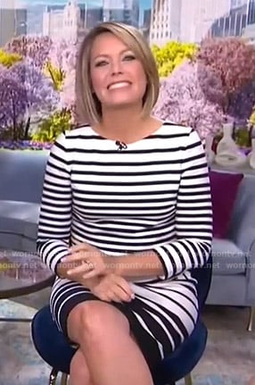 Dylan’s white and black striped dress on Today