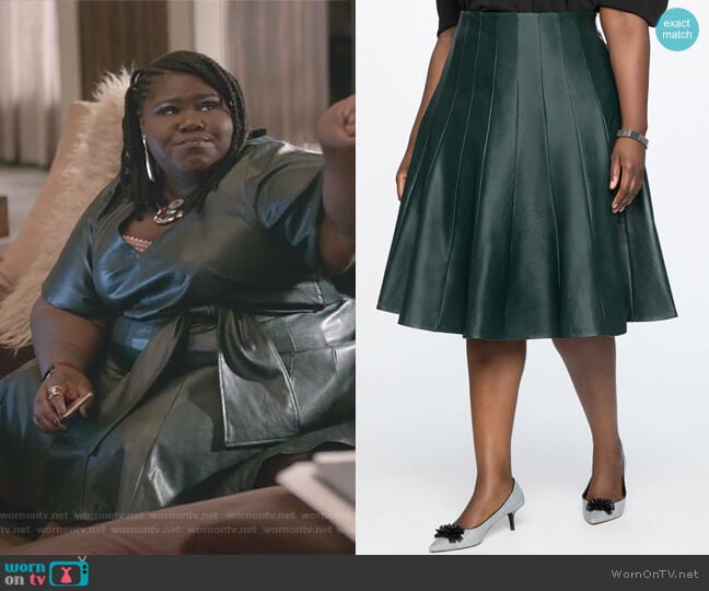 Faux Leather Trumpet Skirt by Eloquii worn by Becky (Gabourey Sidibe) on Empire