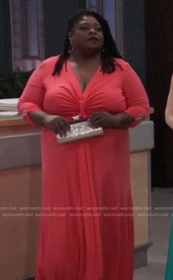 Epiphany’s coral Nurse’s Ball gown on General Hospital
