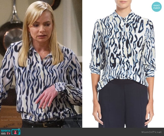 Equipment Marshmallow Brett Shirt worn by Jill Kendall (Jaime Pressly) on Mom