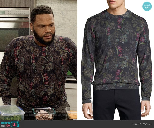 Etro Floral Wool-Blend Sweater worn by Andre Johnson (Anthony Anderson) on Black-ish