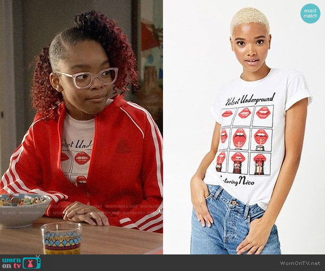 Forever 21 Velvet Underground Tee worn by Diane Johnson (Marsai Martin) on Black-ish