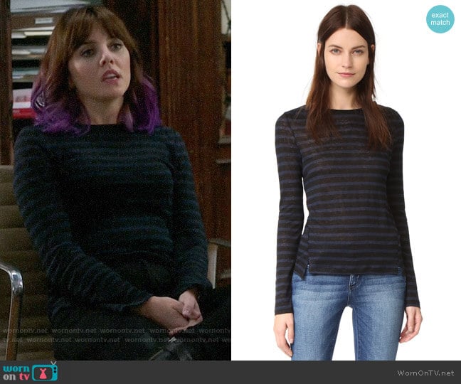 Frame Pintuck Linen Tee worn by Kitty Winter (Ophelia Lovibond) on Elementary