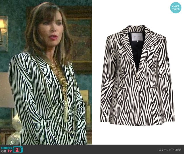 Frame Zebra Blazer worn by Kate Roberts (Lauren Koslow) on Days of our Lives