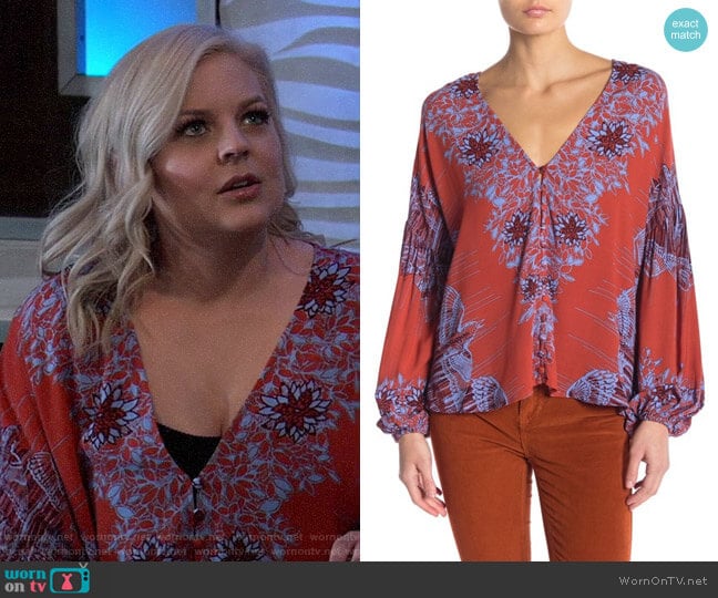 Free People Birds of a Feather Top worn by Maxie Jones (Kirsten Storms) on General Hospital