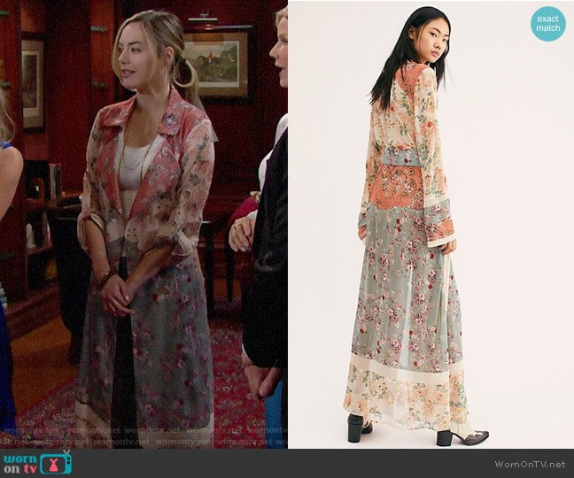 Free People Helene Coat worn by Hope Logan (Annika Noelle) on The Bold and the Beautiful