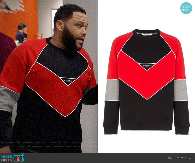 Givenchy Logo Embroidered Geometric Cotton Sweatshirt worn by Andre Johnson (Anthony Anderson) on Black-ish