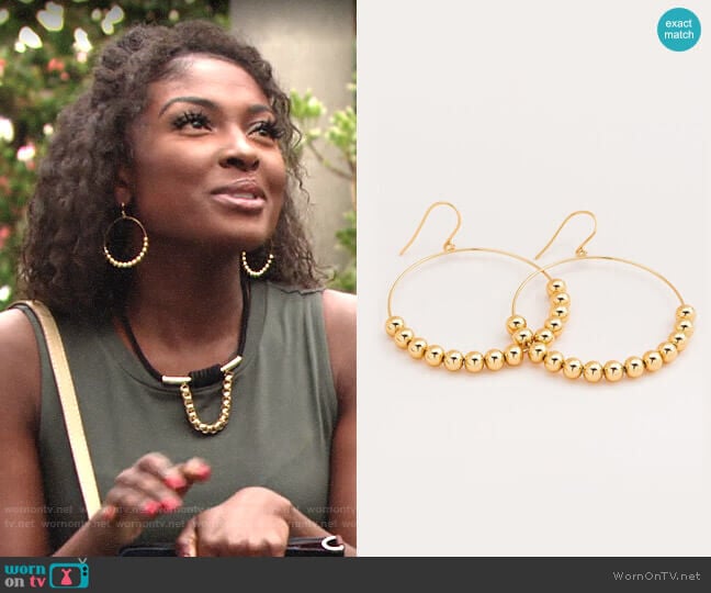 Gorjana Newport Hoop Earrings worn by Ana Hamilton (Loren Lott) on The Young and the Restless