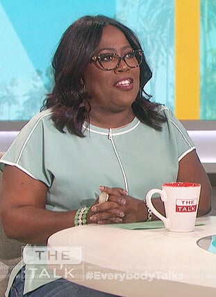 WornOnTV: Sheryl’s green piping trim top on The Talk | Sheryl Underwood ...