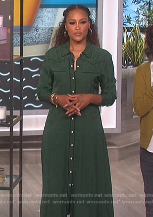 Eve’s green shirtdress on The Talk