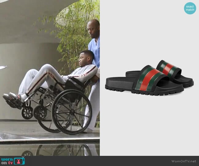 Web Slide Sandal by Gucci worn by Jeff Colby (Sam Adegoke) on Dynasty