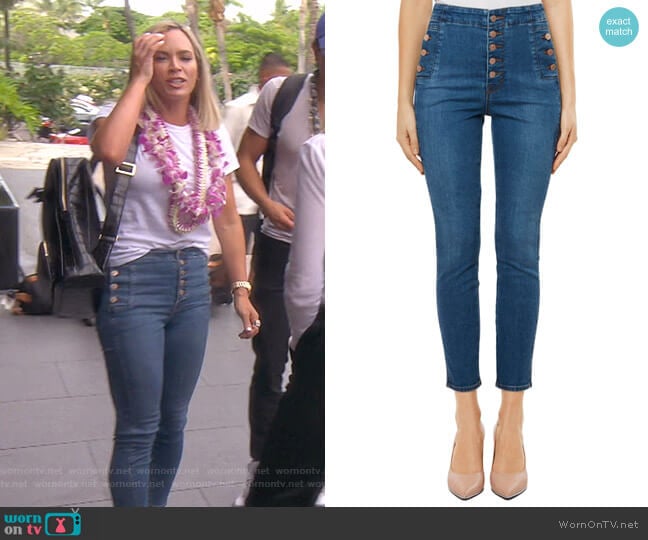 Natasha Sky High Crop Skinny Jeans by J Brand worn by Teddi Mellencamp Arroyave on The Real Housewives of Beverly Hills