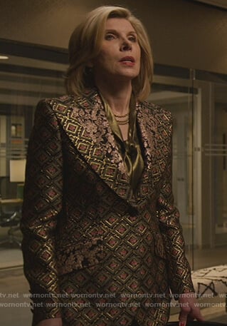 Diane’s jacquard print blazer on The Good Fight