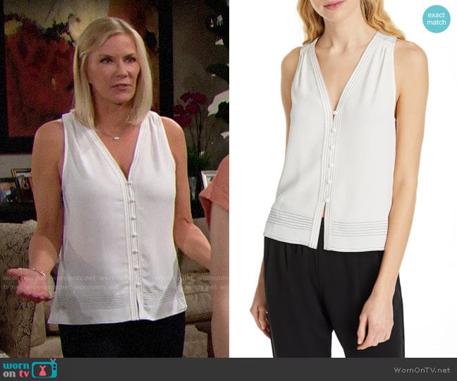 Joie Tadita Top worn by Brooke Logan (Katherine Kelly Lang) on The Bold and the Beautiful