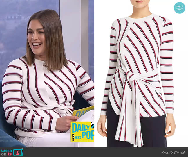 ie-Front Striped Sweater by Karen Millen worn by Carissa Loethen Culiner on E! News