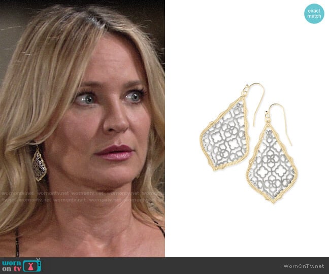 Kendra Scott Addie Earrings worn by Sharon Newman (Sharon Case) on The Young and the Restless