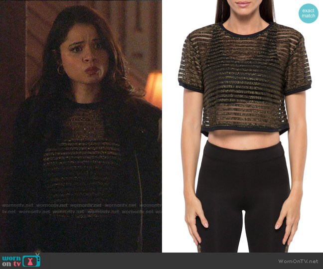 Koral Terrain Metallic Active Crop Top worn by Mel Vera (Melonie Diaz) on Charmed