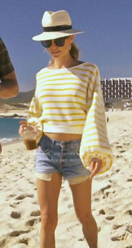 Kristin's yellow striped balloon sleeve sweater on Very Cavallari