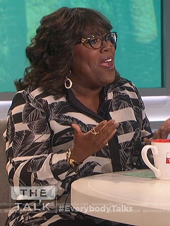 Sheryl’s striped floral blouse on The Talk