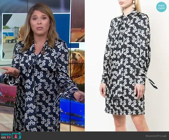 Short Printed Dress by Lela Rose worn by Jenna Bush Hager on Today