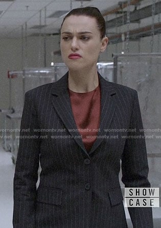 Lena’s pinstripe suit on Supergirl