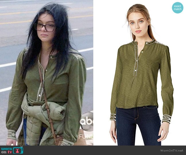 Lucky Brand Embroidered Henley Top worn by Alex Dunphy (Ariel Winter) on Modern Family