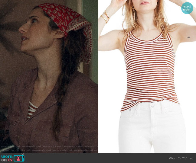 Madewell Audio Stripe Tank worn by Rio (Lake Bell) on Bless This Mess