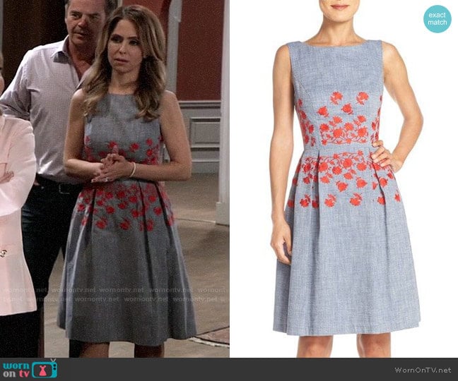 Maggy London Chambray Fit & Flare Dress worn by Olivia Falconeri (Lisa Lo Cicero) on General Hospital