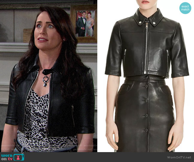 Maje Brittany Jacket worn by Quinn Fuller (Rena Sofer) on The Bold & the Beautiful