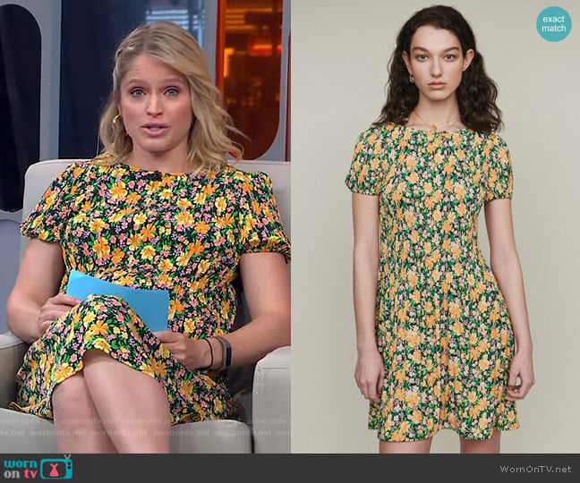 Rockinie Dress by Maje worn by Sara Haines on Good Morning America