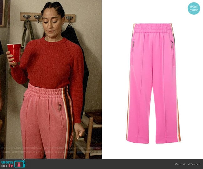 Marc Jacobs Cropped Track Trousers worn by Rainbow Johnson (Tracee Ellis Ross) on Black-ish