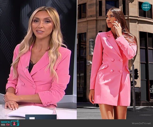 pink blazer dress outfit