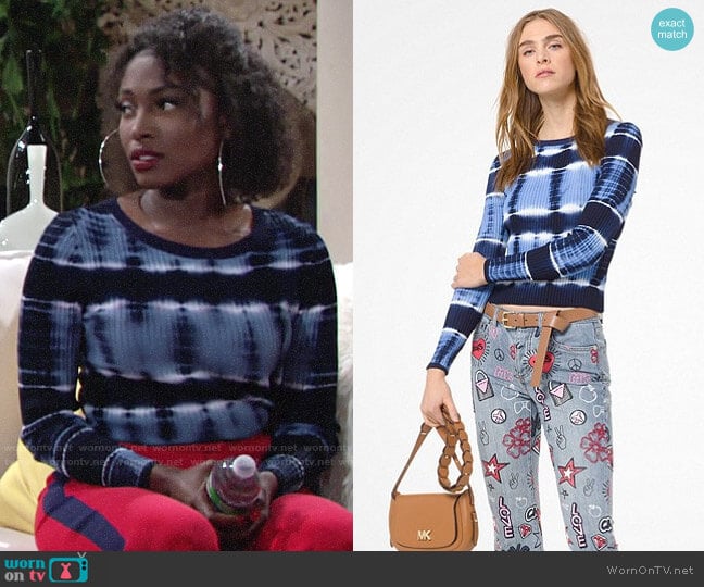 MICHAEL Michael Kors Tie-Dye Stretch-Viscose Sweater worn by Ana Hamilton (Loren Lott) on The Young and the Restless