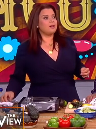 Ana’s navy a-line dress on The View