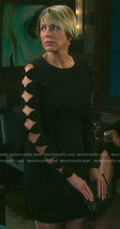 Nicole’s black bow sleeve dress on Days of our Lives