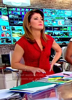 Norah’s red polka dot dress on CBS This Morning