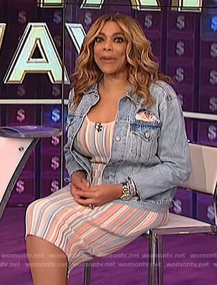 Wendy’s striped sleeveless dress on The Wendy Williams Show