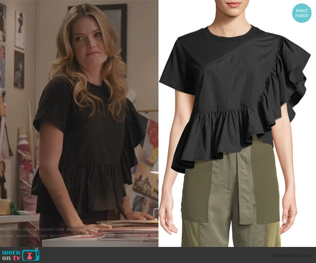 Flamenco Flounce-Hem Tee by 3.1 Phillip Lim worn by Sutton (Meghann Fahy) on The Bold Type