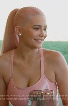 Kylie's pink latex mini dress on Keeping Up with the Kardashians