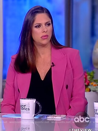 Abby’s pink double breasted blazer on The View