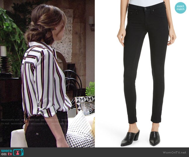 Rag & Bone High Waist Ankle Skinny Jeans worn by Elena Dawson (Brytni Sarpy) on The Young and the Restless