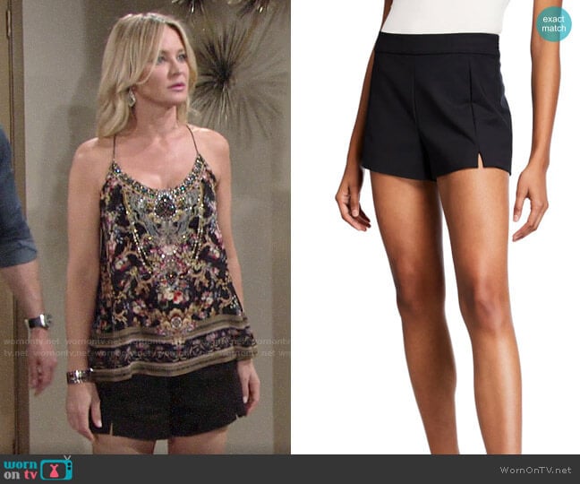 Ramy Brook Adele Shorts worn by Sharon Newman (Sharon Case) on The Young and the Restless